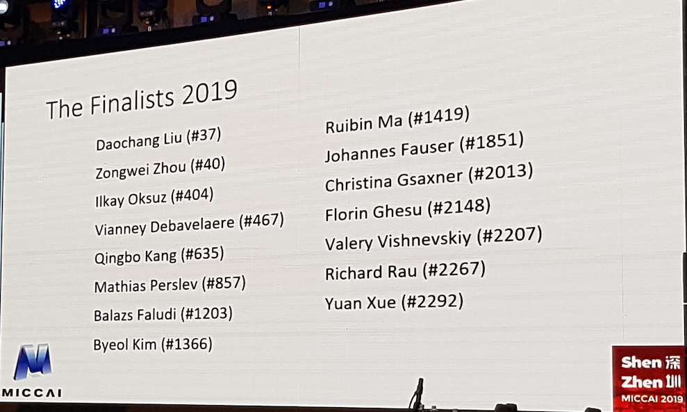 MICCAI 2019 Finalists